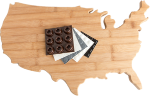 US Map Cutting Board with Bumper Feet