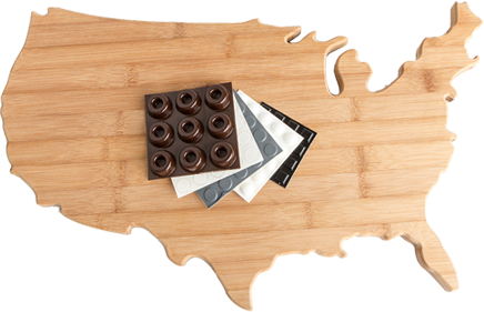 US Map Cutting Board with Bumper Feet