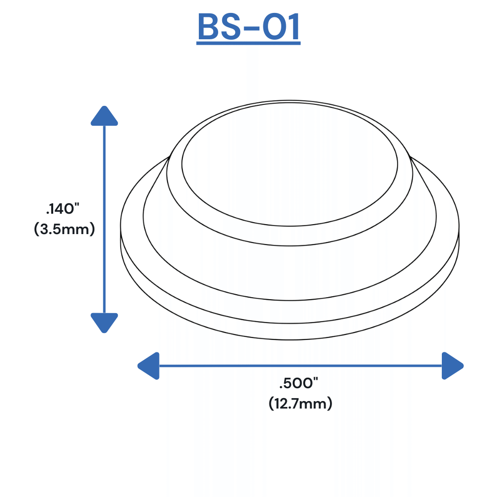 BS01 Self-Adhesive Bumpers Dimensions