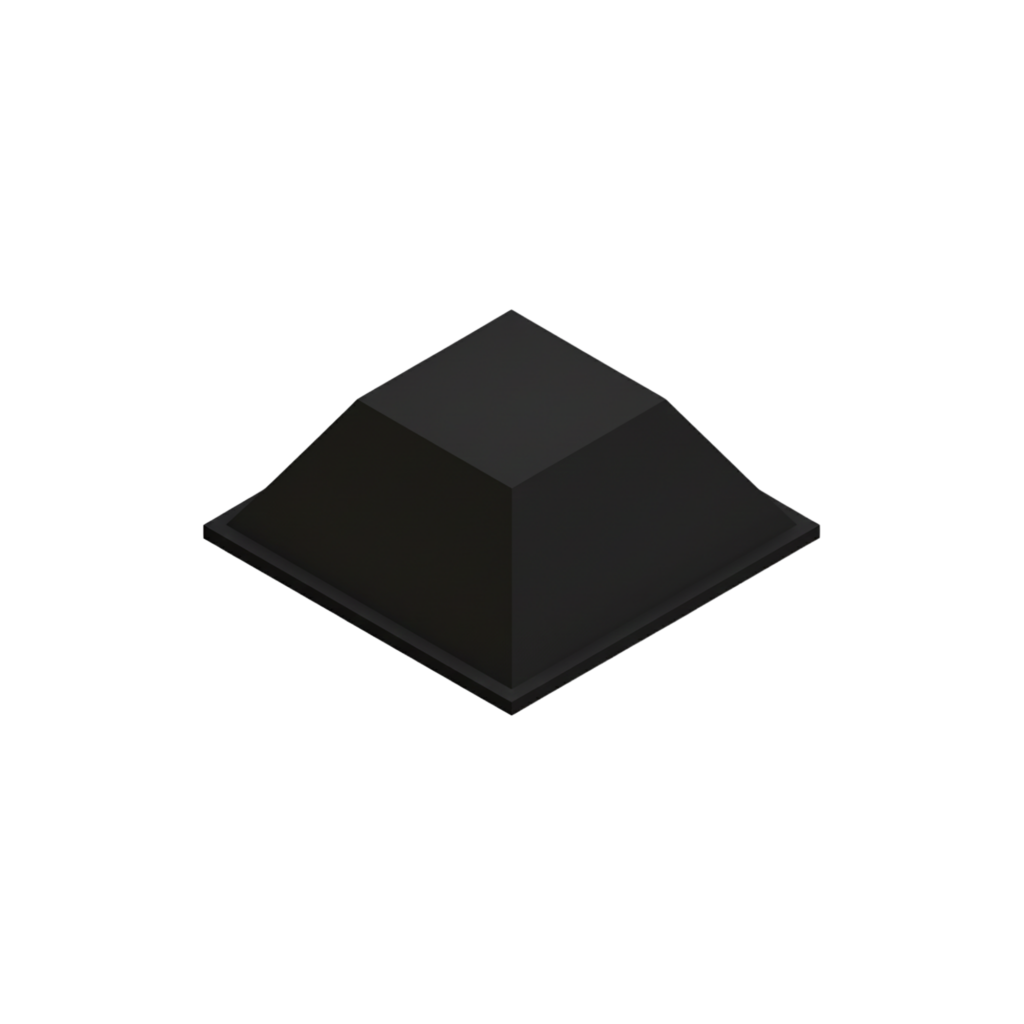 Topes cuadrados autoadhesivos BS19 - Negro