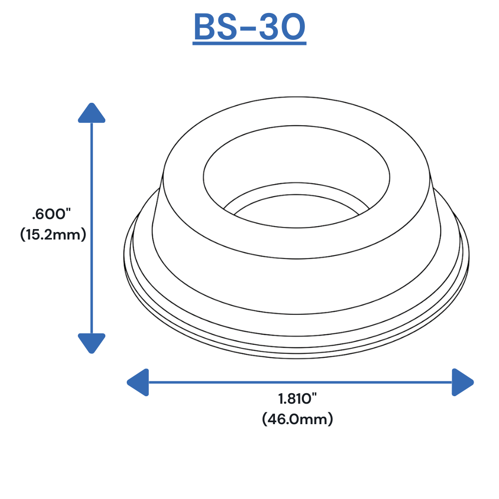 BS30 Self-Adhesive Bumpers Dimensions