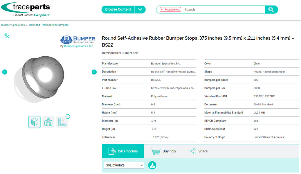 Bumper Specialties Product Catalog available on TraceParts CAD Content