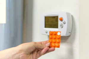 Visual aid bumper thermostat