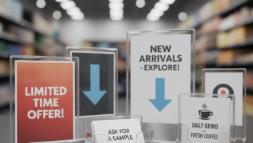 Acrylic Tabletop Display with adhesive bumpers