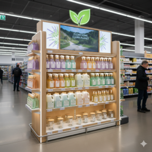 Shelf POP Display with bumpers