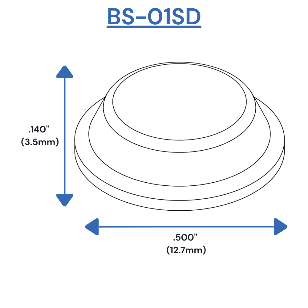 BS01SD Self-Adhesive Bumpers Dimensions