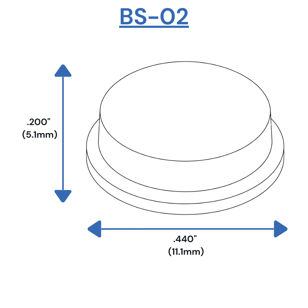 BS02 Self-Adhesive Bumpers Dimensions