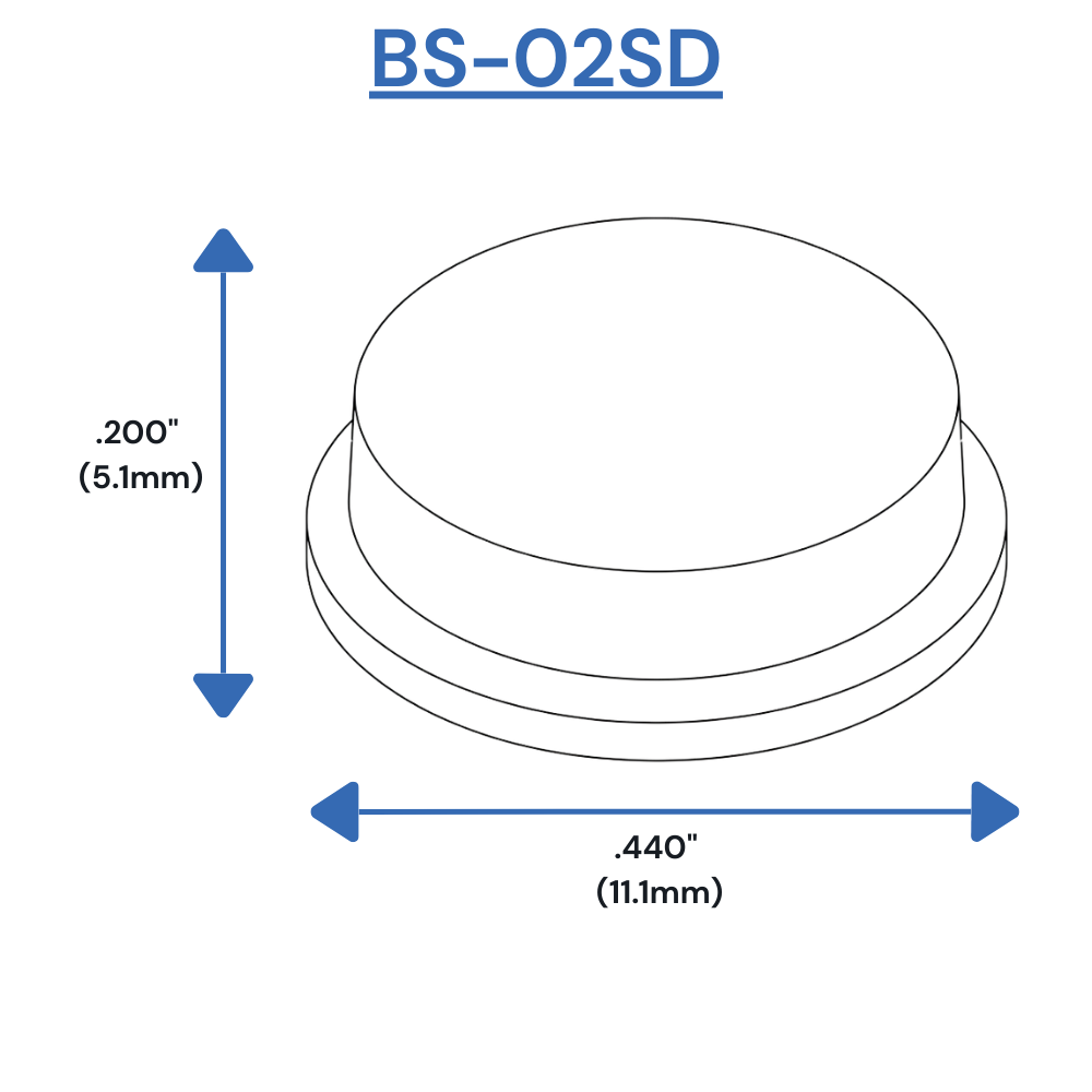 BS02SD Self-Adhesive Bumpers Dimensions
