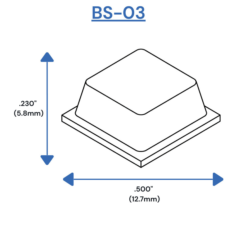 BS03 Self-Adhesive Bumpers Dimensions