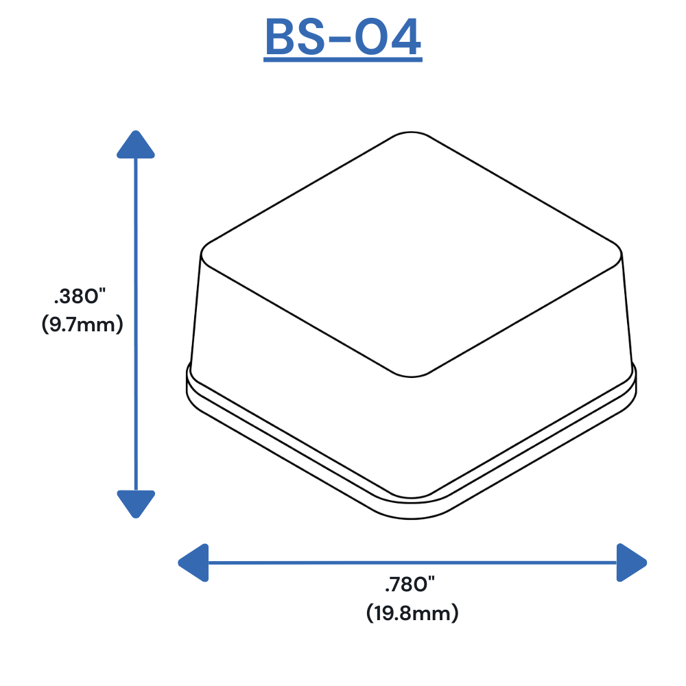 BS04 Self-Adhesive Bumpers Dimensions