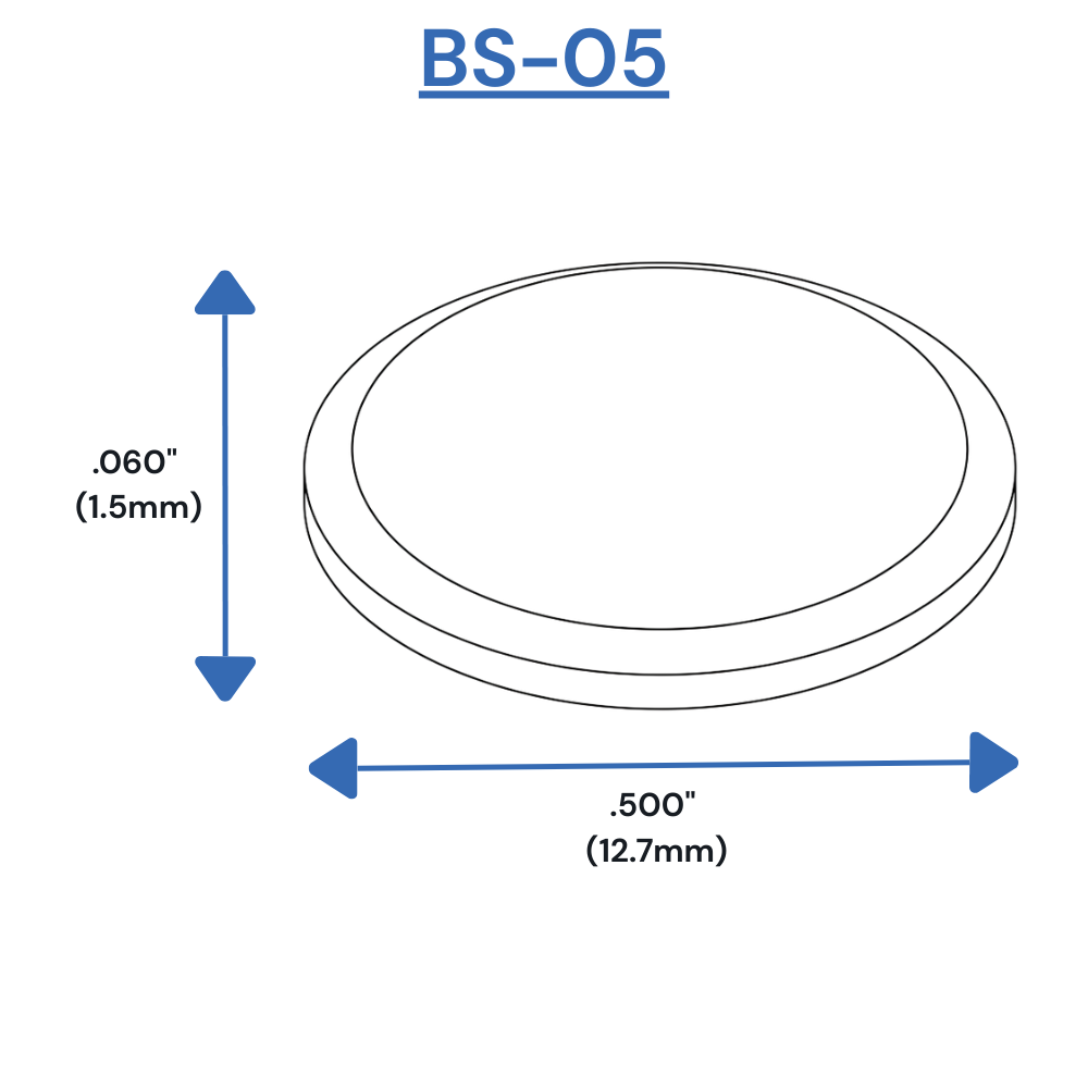 BS05 Self-Adhesive Bumpers Dimensions