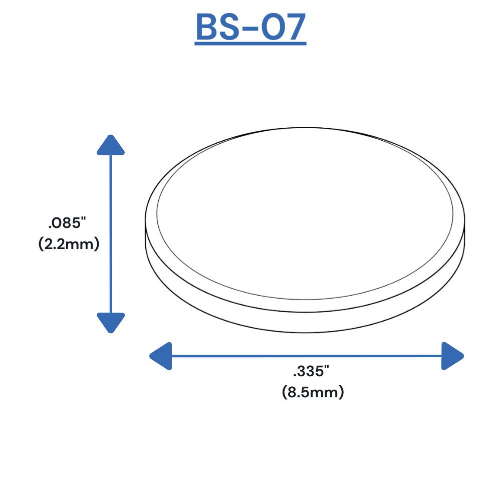 BS07 Self-Adhesive Bumpers Dimensions