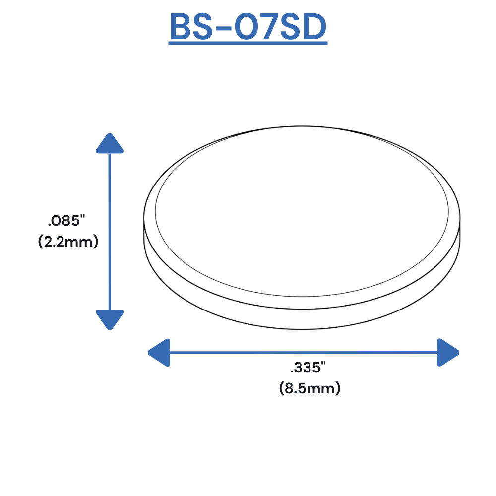 Abmessungen der selbstklebenden Puffer BS07SD