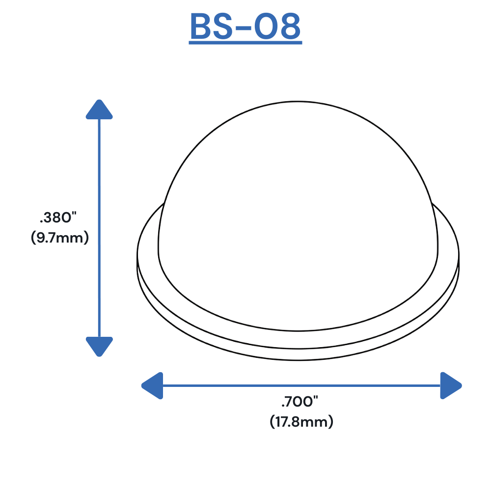 BS08 Self-Adhesive Bumpers Dimensions