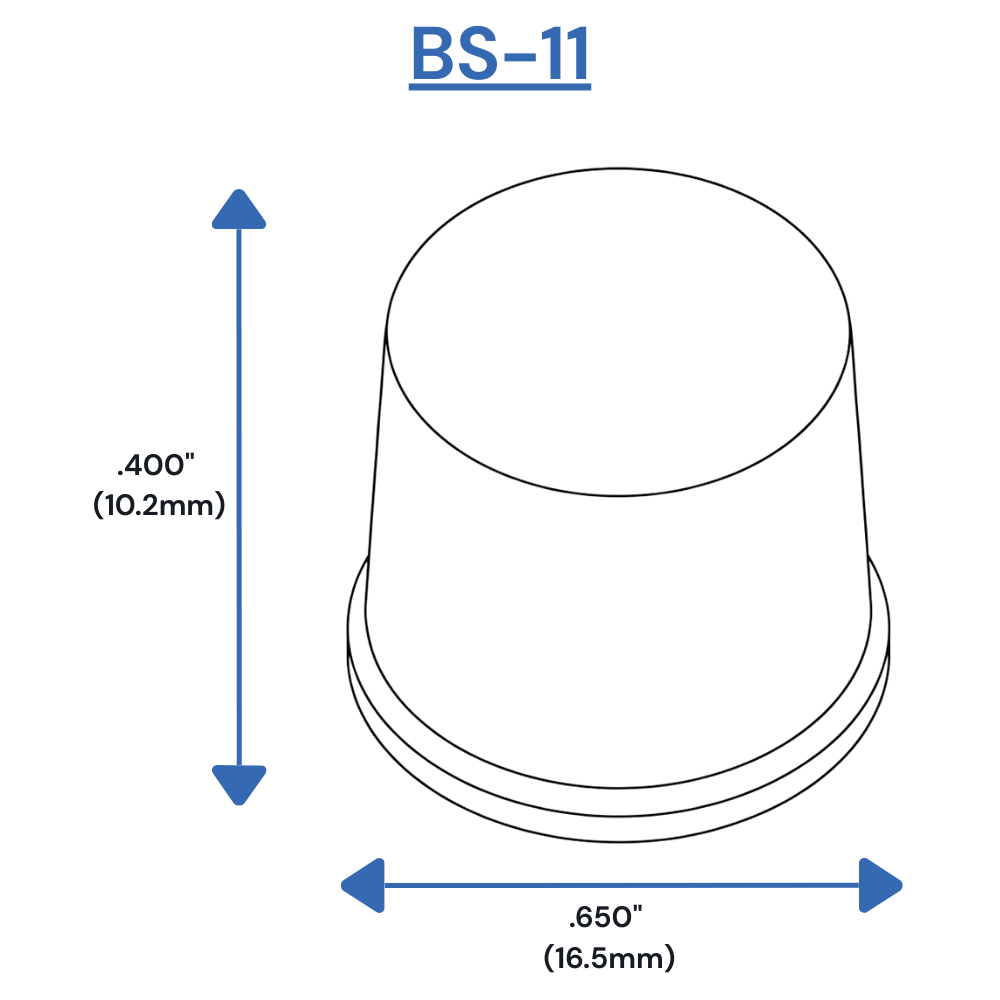 BS11 Self-Adhesive Bumpers Dimensions