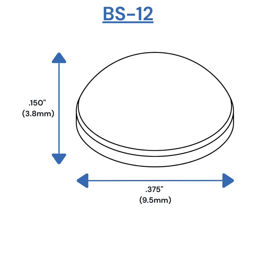 BS12 Self-Adhesive Bumpers Dimensions