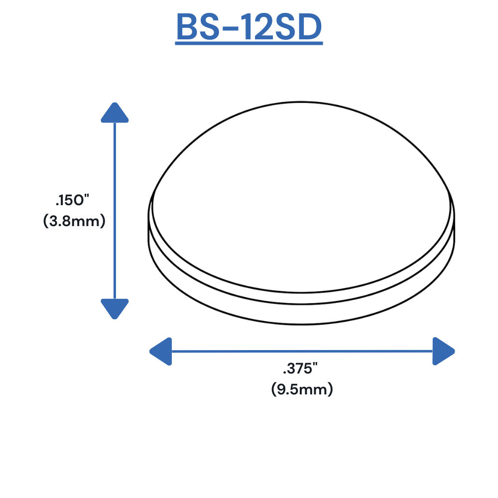 BS12SD Self-Adhesive Bumpers Dimensions