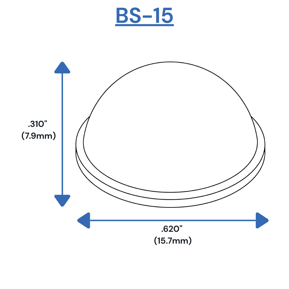 BS15 Self-Adhesive Bumpers Dimensions