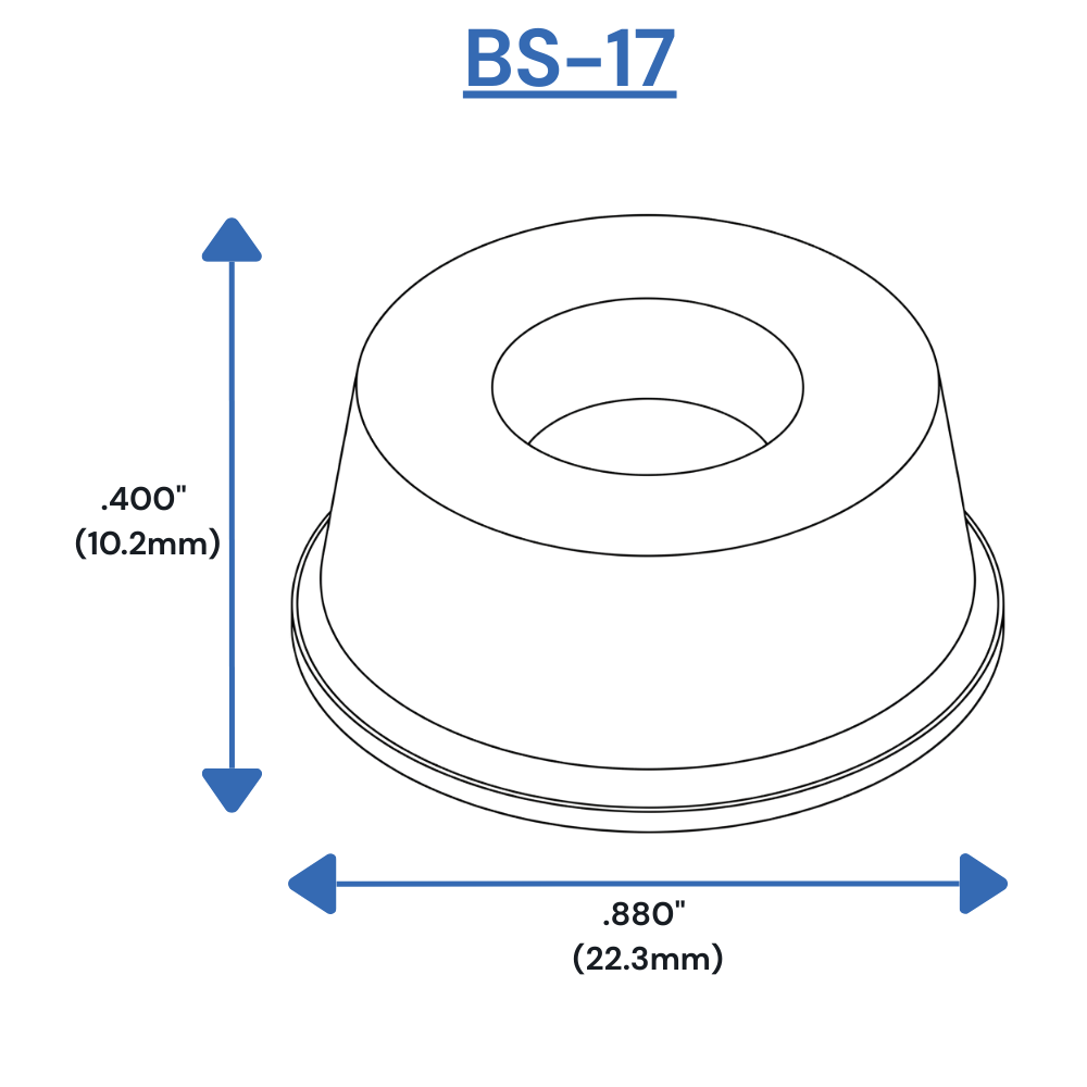 BS17 Self-Adhesive Bumpers Dimensions