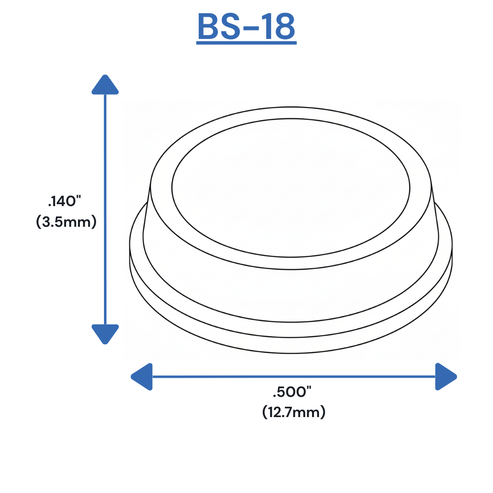 BS18 Self-Adhesive Bumpers Dimensions