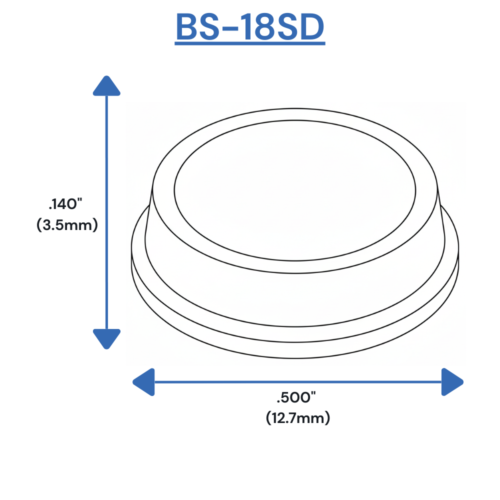 BS18SD Self-Adhesive Bumpers Dimensions
