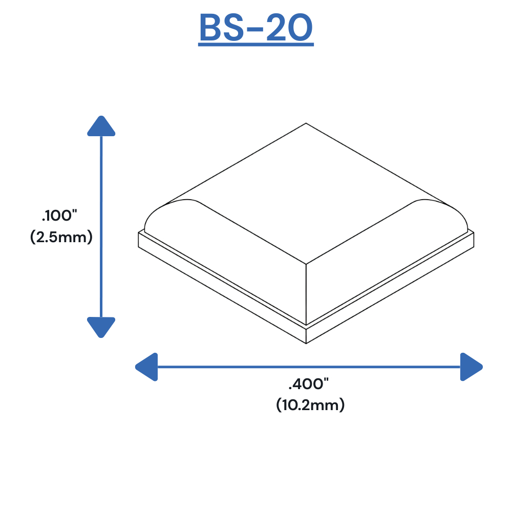 BS20 Self-Adhesive Bumpers Dimensions