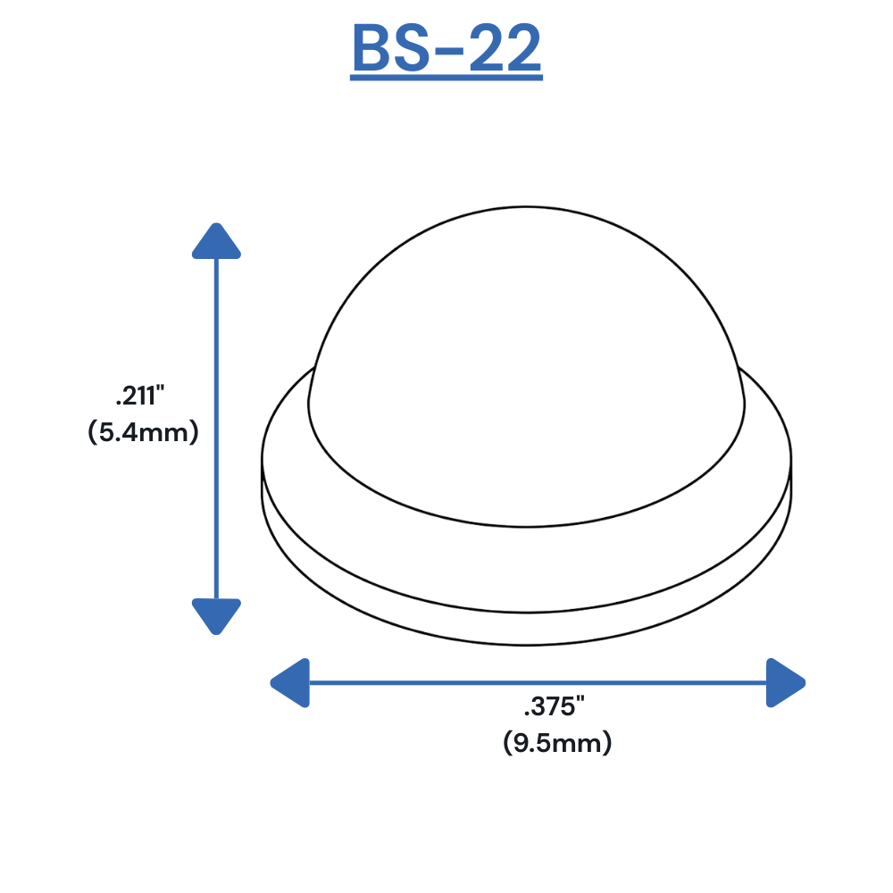 BS22 Self-Adhesive Bumpers Dimensions