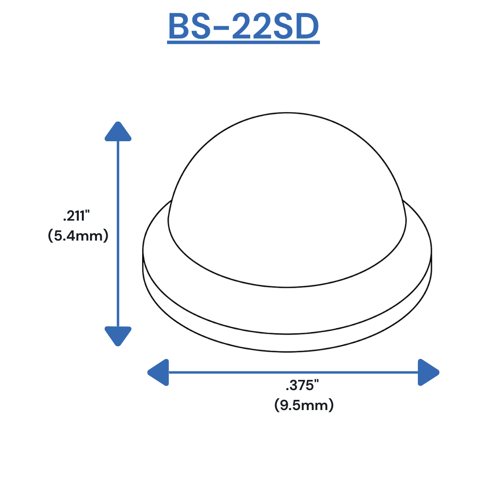 BS22SD Self-Adhesive Bumpers Dimensions