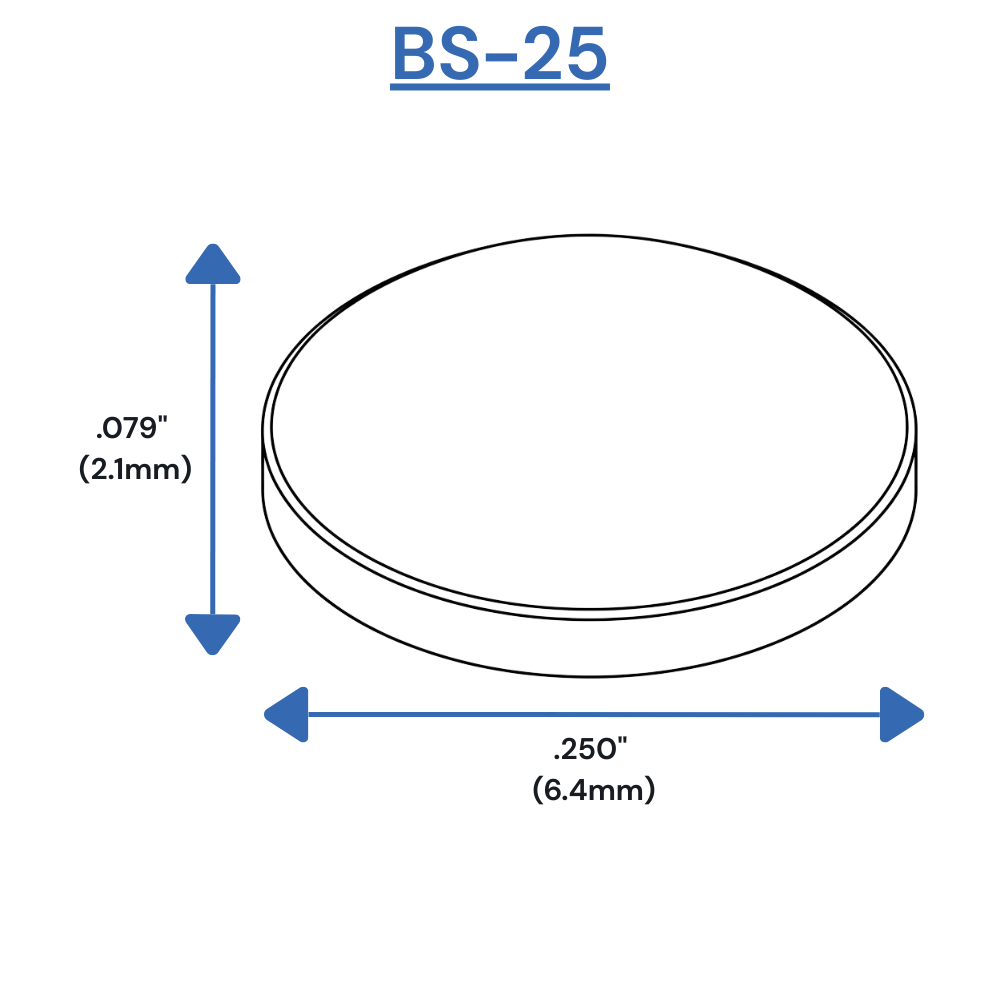 BS25 Self-Adhesive Bumpers Dimensions