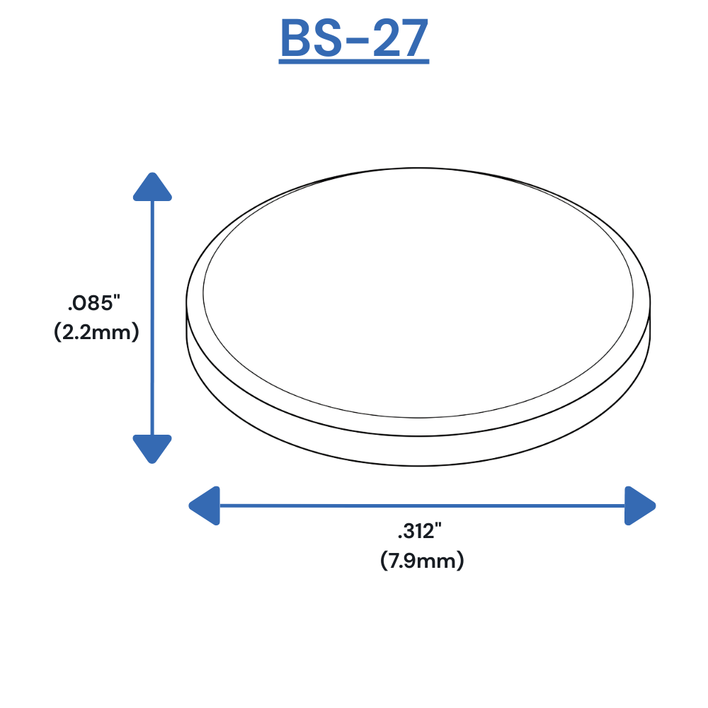 BS27 Self-Adhesive Bumpers Dimensions