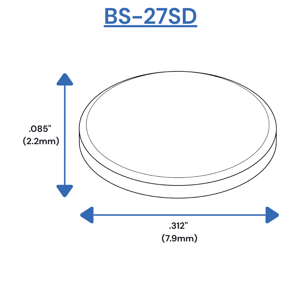 Dimensioni dei paracolpi autoadesivi BS27SD