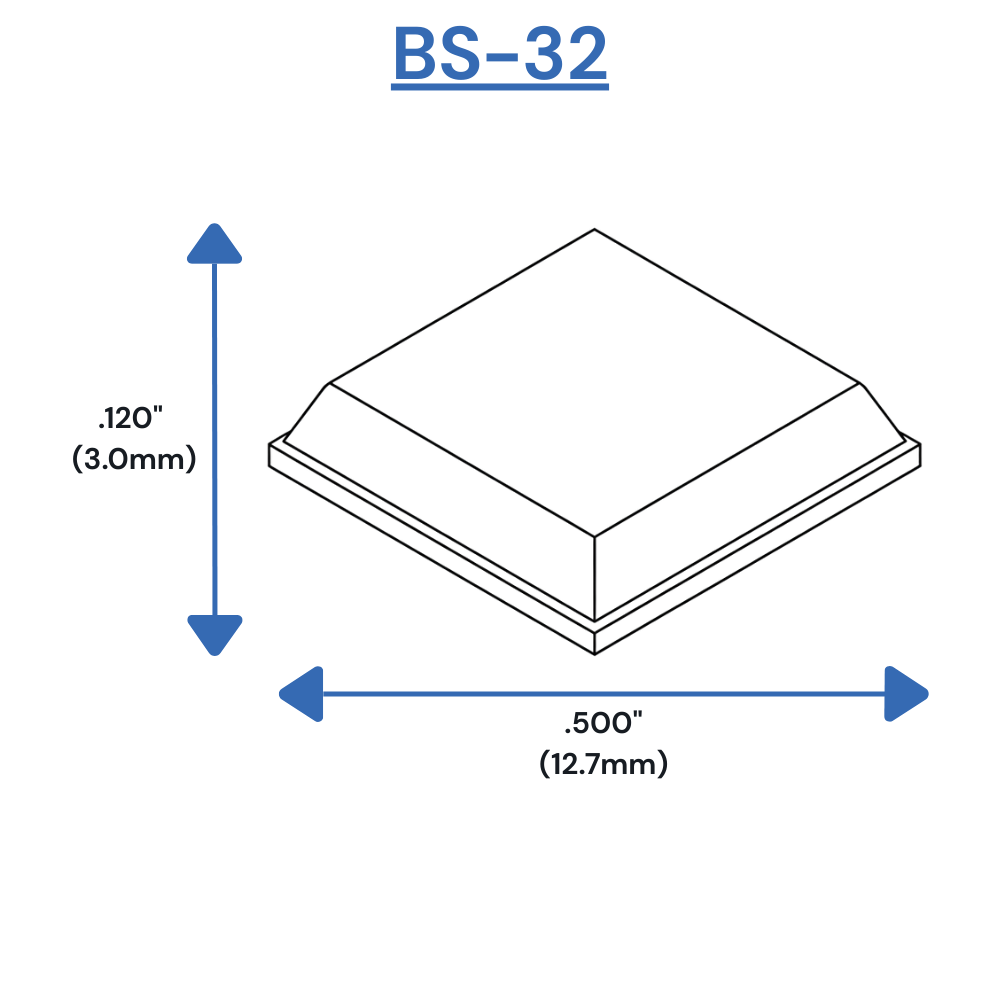 BS32 Self-Adhesive Bumpers Dimensions