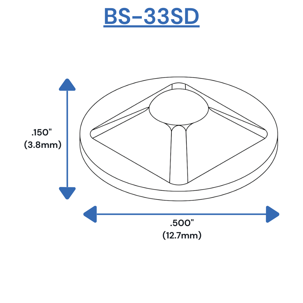 BS33SD Self-Adhesive Bumpers Dimensions
