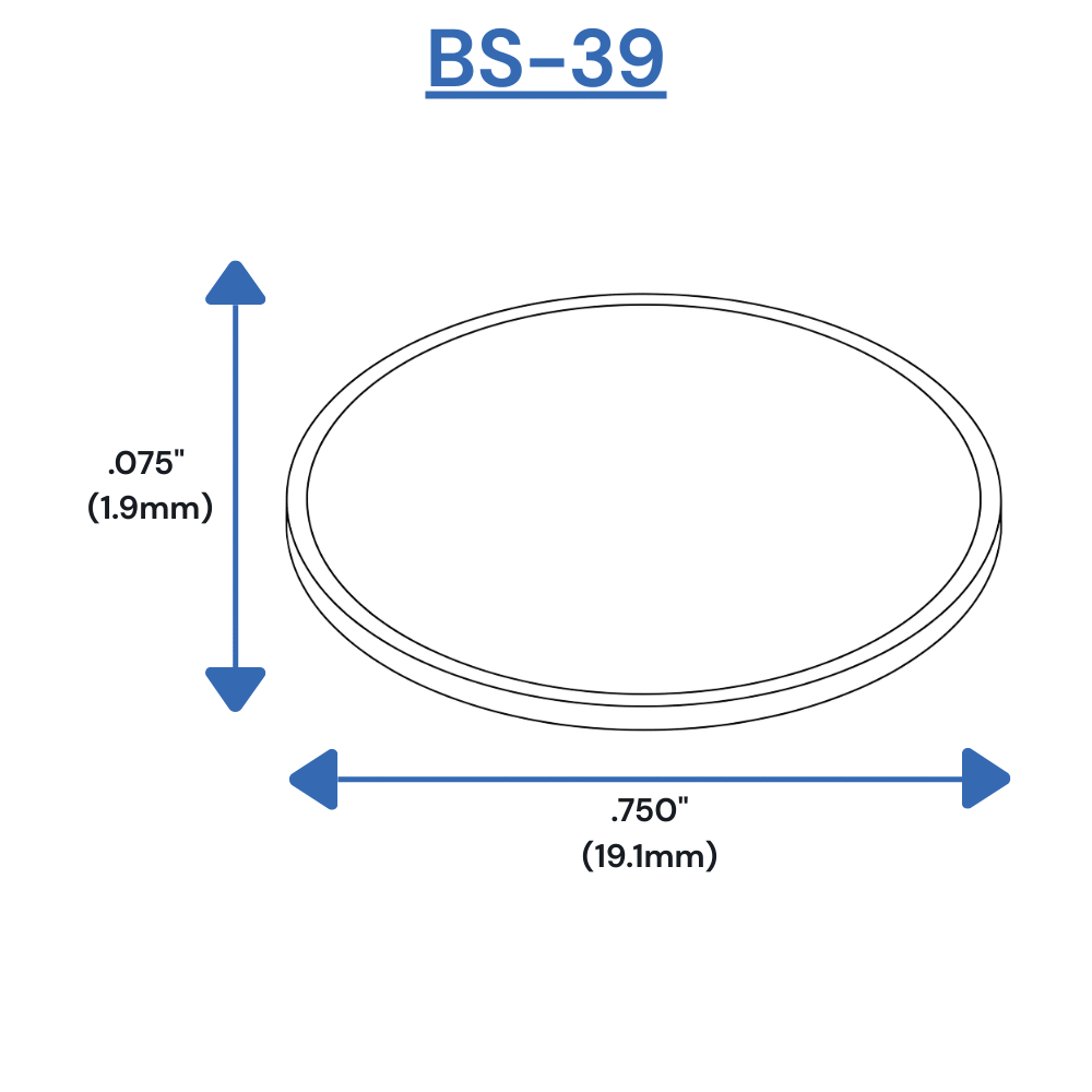 BS39 Self-Adhesive Bumpers Dimensions