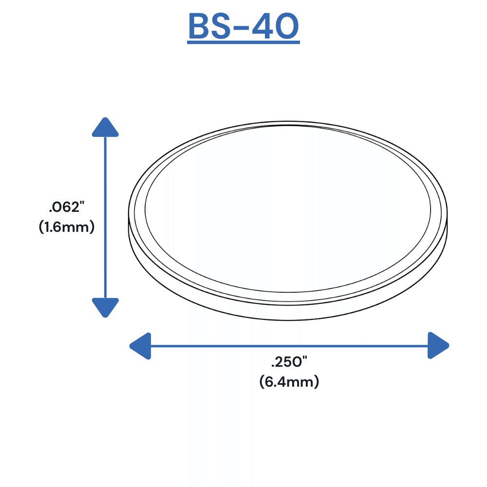 BS40 Self-Adhesive Bumpers Dimensions