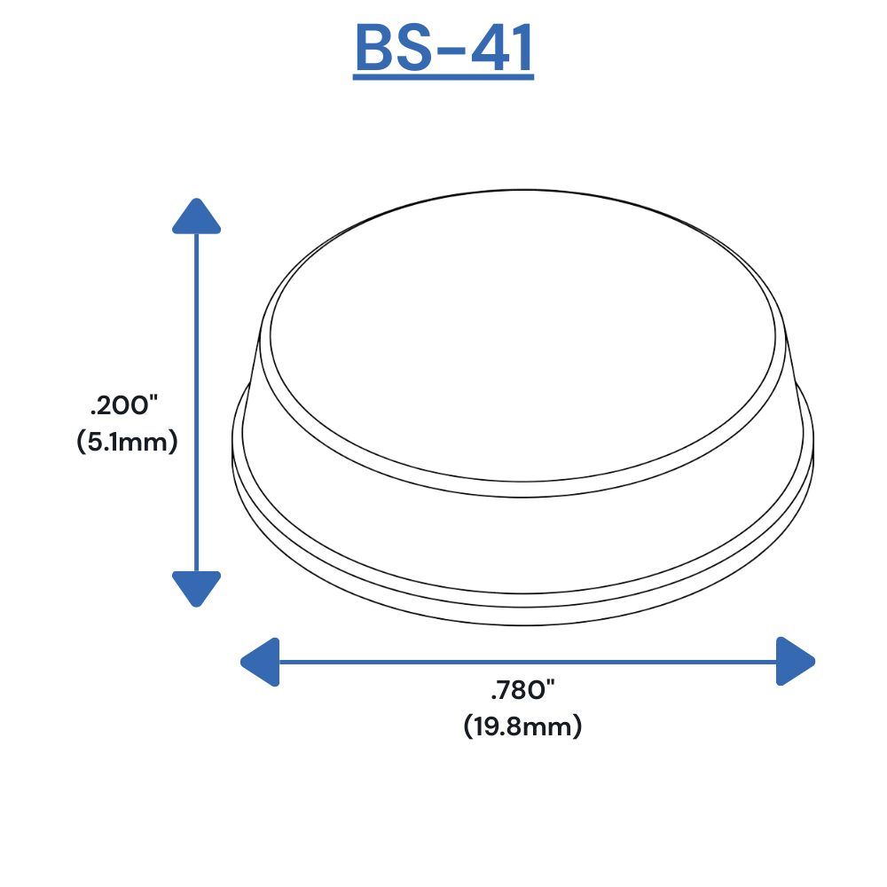 BS41 Self-Adhesive Bumpers Dimensions