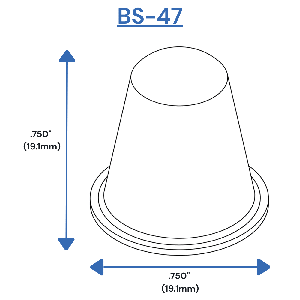 BS47 Self-Adhesive Bumpers Dimensions