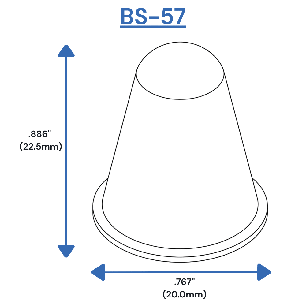 BS57 Self-Adhesive Bumpers Dimensions