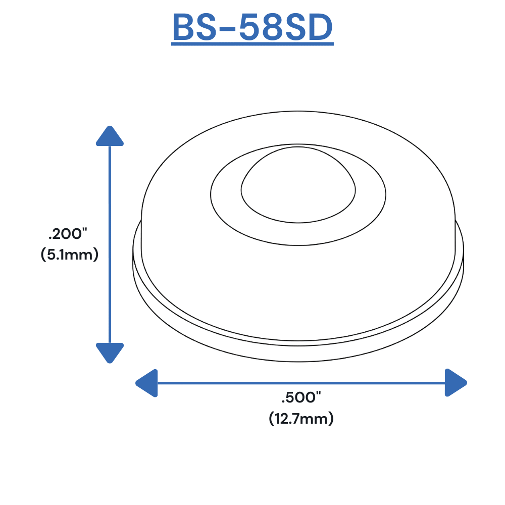 BS58SD Self-Adhesive Bumpers Dimensions