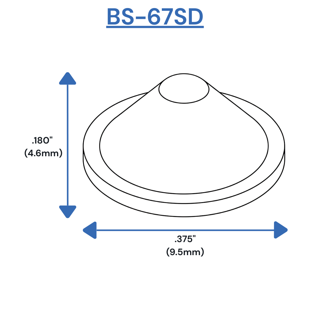 BS67SD Self-Adhesive Bumpers Dimensions